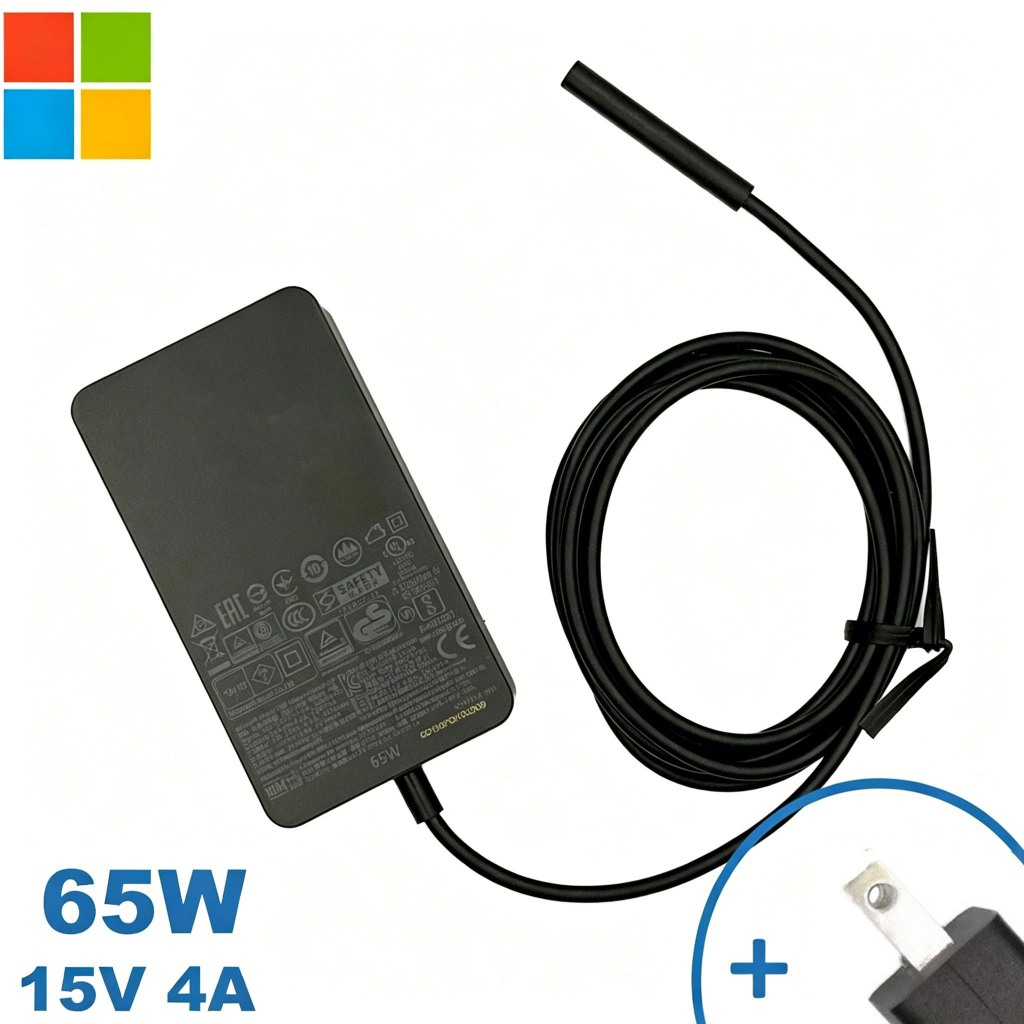 ใช้ได้กับ Microsoft Surface Adapter ค่าไฟ 65W 15V 4A สายชาร์จ Surface Pro 7 8 9 / Surface 1706, 1796 สายชาร์จ Surface