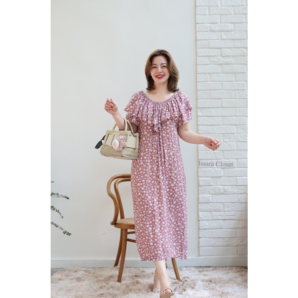 Dress Reyon เนื้อผ้านุ่มใส่สบาย รวมทุกสี สินค้าเป็น Onesize