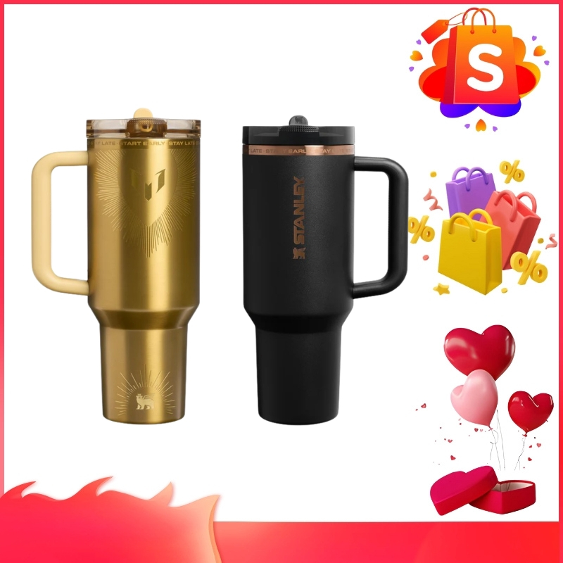 （ของแท้ 100%）The Messi x Stanley Quencher ProTour Flip Straw Tumbler | 40 OZ แก้วน้ำ กระติกน้ำเย็น