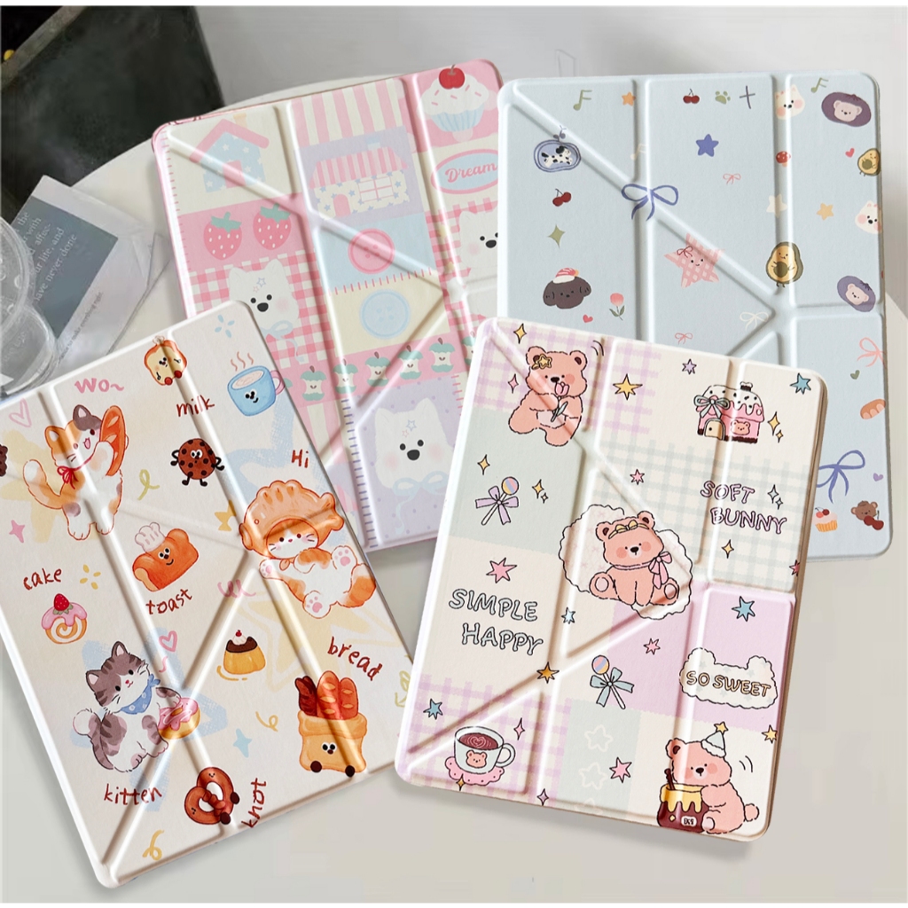 010.เคส สำหรับ Samsung Galaxy Tab S6 lite A7 lite/Tab A11 A9 Plus S10 S9 FE A11Plus มีช่องใส่ปากกา กันกระแทก Smart Case