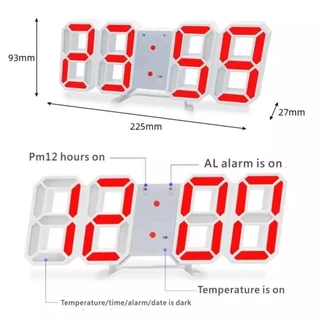 นาฬิกาดิจิตอล 3D LED สุดทันสมัย แสดงเวลา เตือนปลุกแบบเลื่อนได้ แขวนหรือตั้งโต๊ะได้ทั้ง 2 แบบ