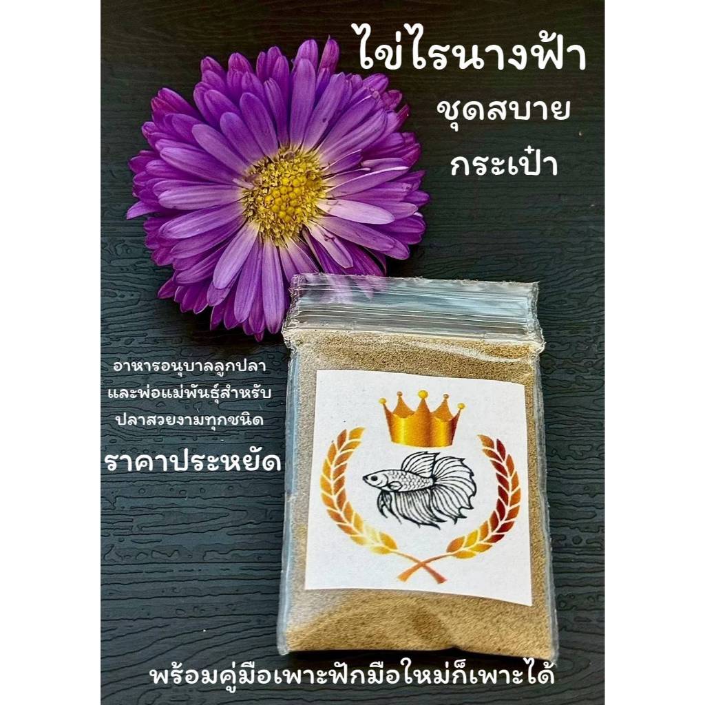 ไข่ไรนางฟ้าขนาด 3 กรัม อาหารอนุบาลลูกปลาและเลี้ยงพ่อแม่พันธุ์ สำหรัปลาาสวยงามทุกชนิด พร้อมคู่มือ