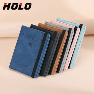 PU กระเป๋าหนังสือเดินทาง กระเป๋าสตางค์แฟชั่น RFID อเนกประสงค์ กระเป๋าการ์ด