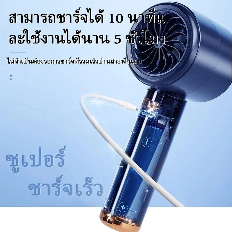 พัดลมพกพา Turbo USB Digital Display ปรับได้ 100 ระดับ thumbnail 8