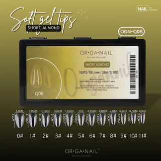Soft Gel Tips Organail เล็บปลอมกล่องดำ กล่อง 552 ชิ้น 12 เบอร์