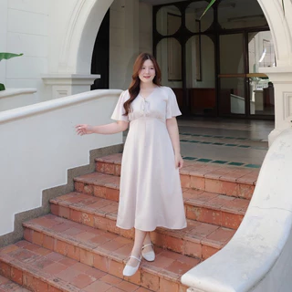 (❤️ อกถึง 50") Glowing Satin Dress เดรสสาวอวบ ชุดสาวอวบ เดรสออกงาน