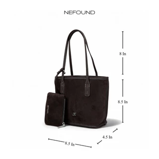 NF25043 NEFOUND กระเป๋า Mini tote รุ่น Bestie bag หนังกลับ Premium ขึ้นทรง พร้อมใบเล็ก