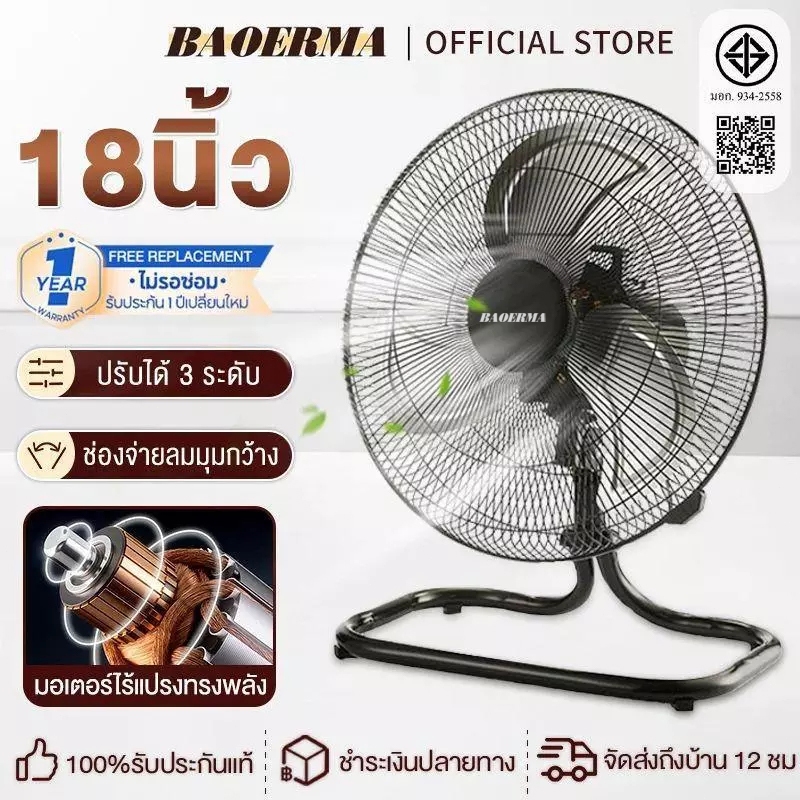 พัดลมตั้งพื้น 20 นิ้ว ติดตั้งโต๊ะ พัดลม 18 นิ้ว ตั้งพื้นปรับสไลด์ ใบพัด Stand Fans 16นิ้ว