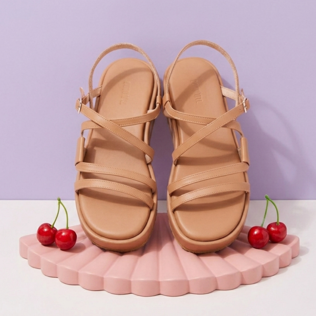 HaloBangkok รองเท้า Wedge Shoe หนังไมโครไฟเบอร์ รุ่น LA6906