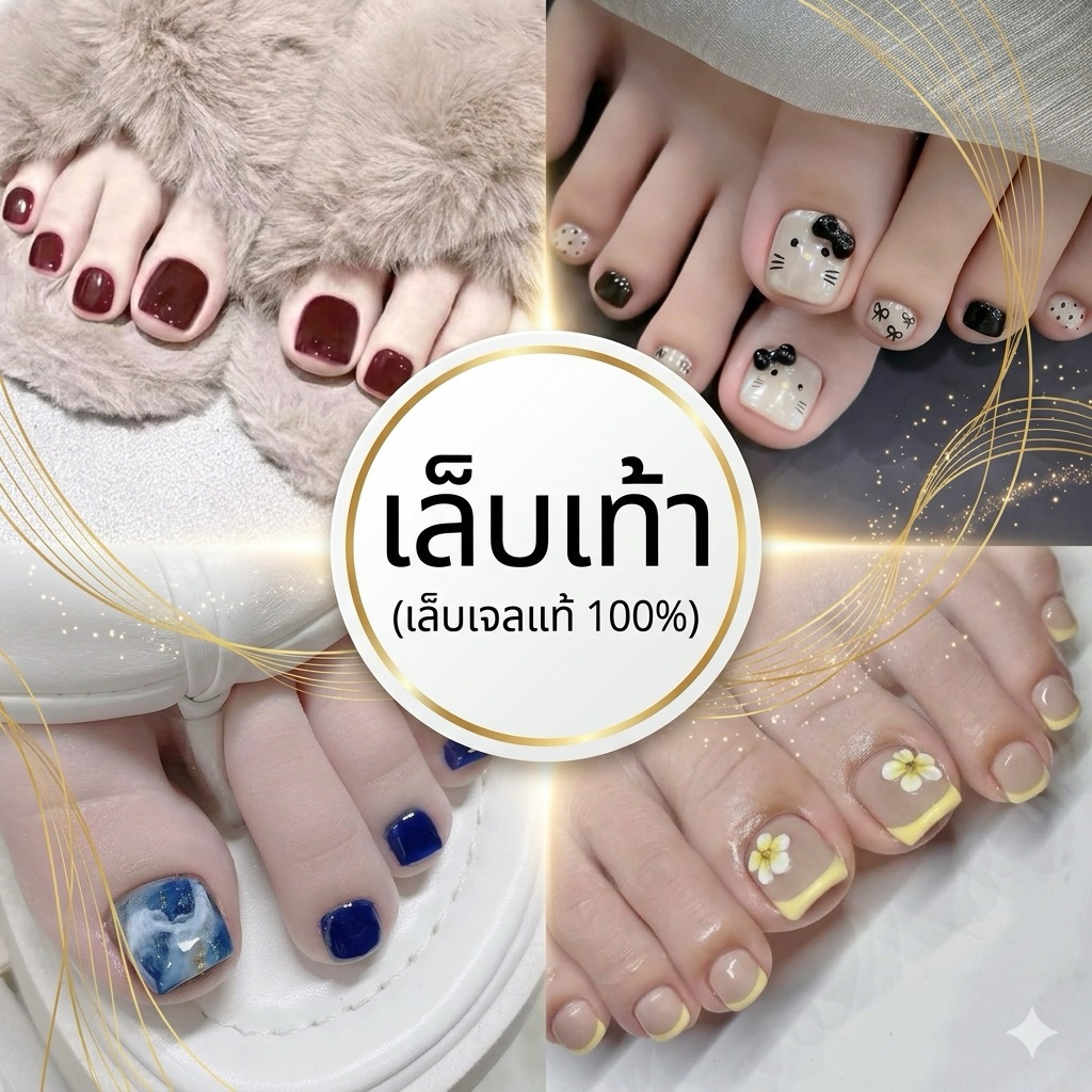 เล็บเท้า [Toeyty]เล็บเจล 100% รวมลายเล็บเท้าสวยๆ🦶🏻💅🏻