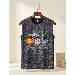 เสื้อยืดแขนกุด สกรีนลายหมีพู ลายสวยๆ OP-1183