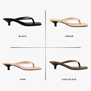 Rarin รุ่น [ Sydney ] Sandals heels 1 inch 36-41 รองเท้าแตะมีส้น ความสูง 1 นิ้ว **เท้าไม่เรียวบวกเพิ่ม 1 ไซส์**