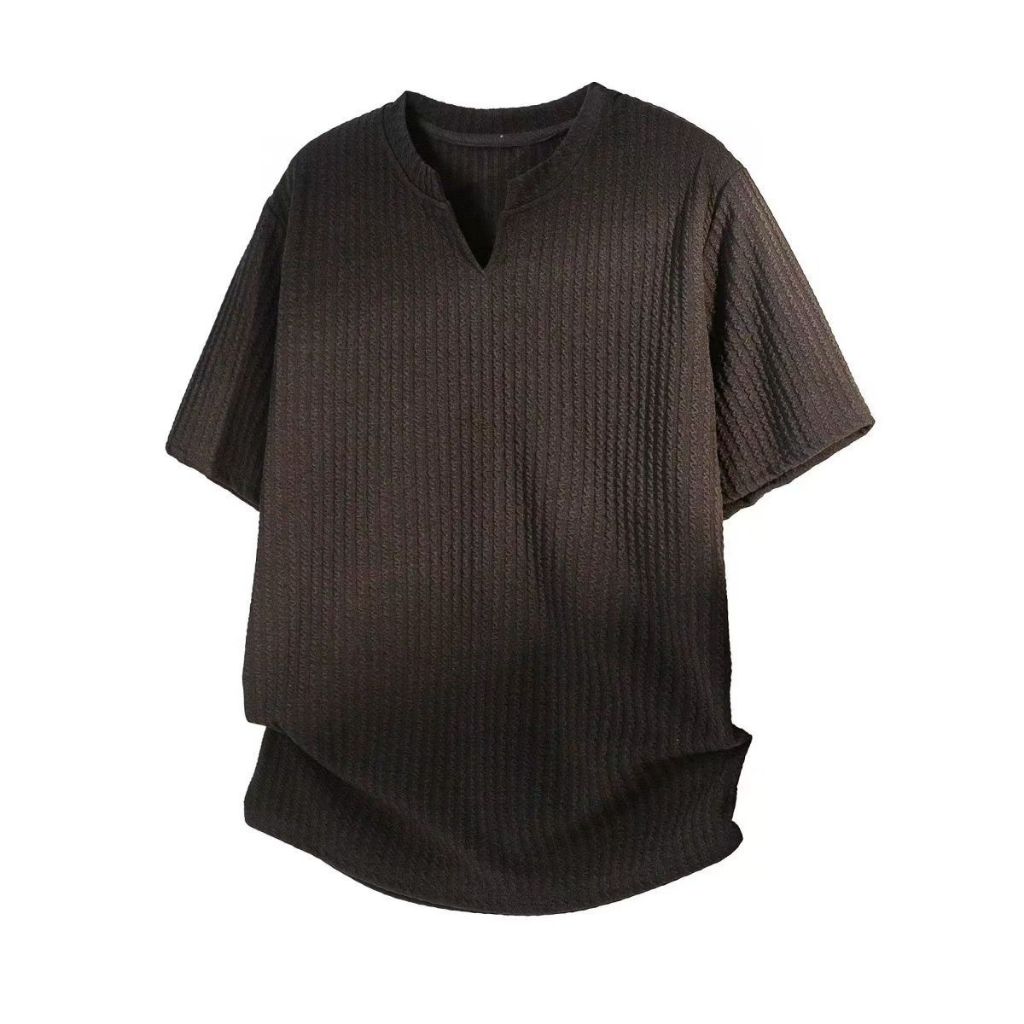 เสื้อยืดแขนสั้นผู้ชายสีพื้นเข้ารูป สไตล์เรียบง่าย แฟชั่นใส่คู่กับอะไรก็ดี มีให้เลือกทั้งสีดำและสีขาว M-3XL