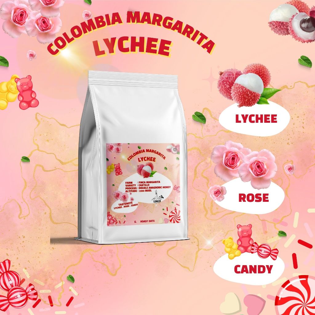 เมล็ดกาแฟคั่วอ่อน Colombia Margarita Lychee - Longdi Coffee