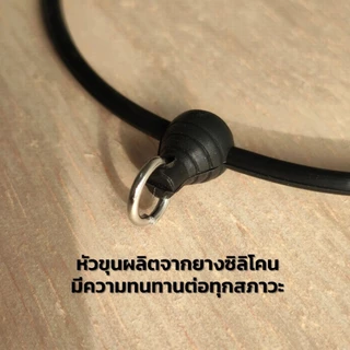 (N0126) สร้อยคอ สร้อยพระ ยางโอริง สีดำ หนา 3.5 มิล แต่งหัวขุนซิลิโคน ความยาวรอบวง 18 และ 20 นิ้ว