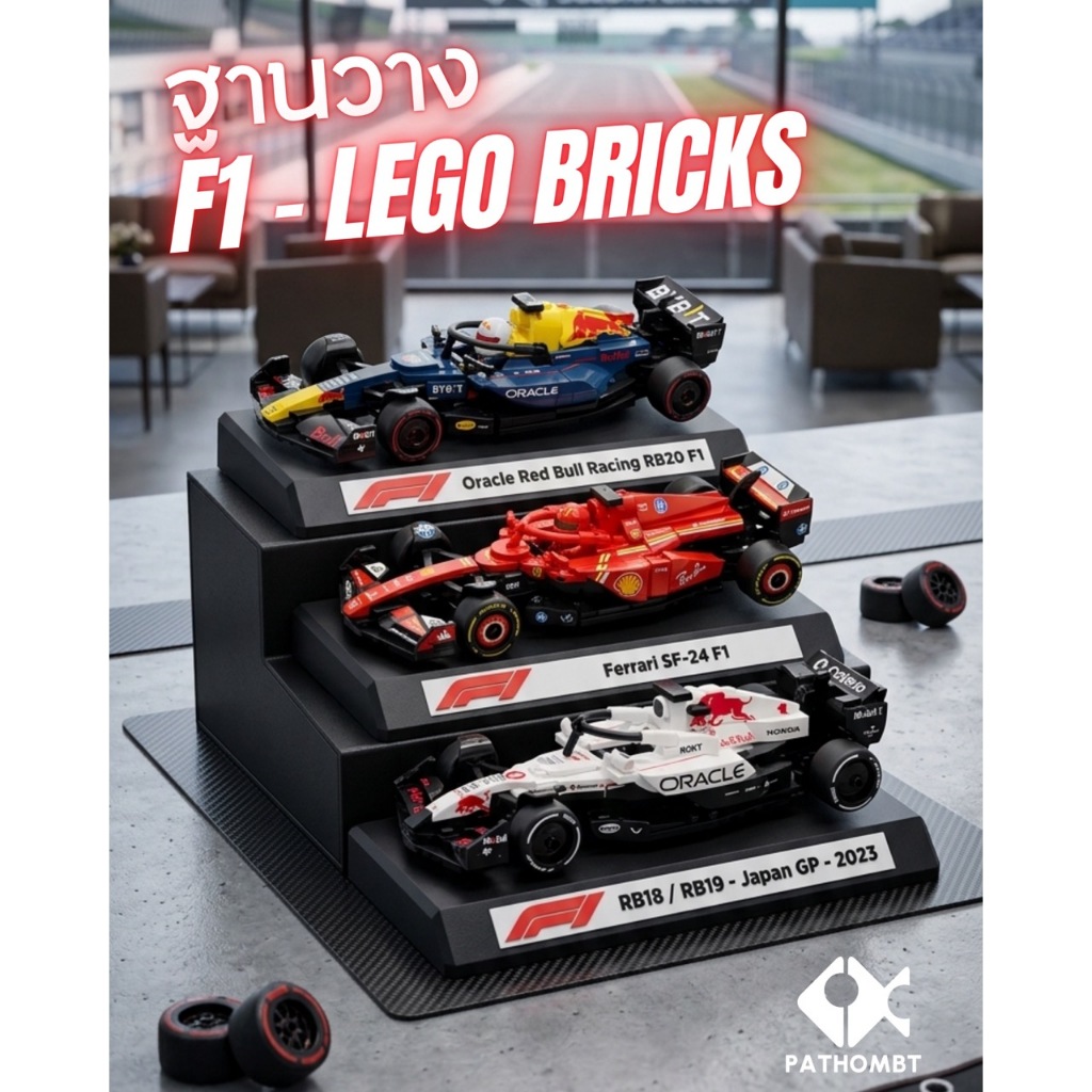ฐานตั้งโชว์รถแข่ง F1 สำหรับ LEGO Speed Champions ดีไซน์ฐานเอียง ฐานตรงโชว์ตัวรถ มินิมอล แข็งแรง ทนทาน [พร้อมส่งจากไทย]