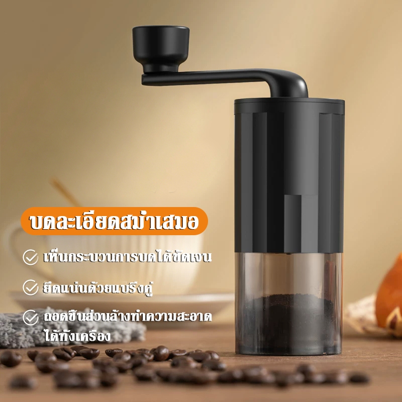 ใหม่มินิมือสั่นคู่มือบดสะดวกสแตนเลสแกนเซรามิกเมล็ดกาแฟเครื่องบดภาพเครื่องชงกาแฟ สินค้าพร้อมส่งทันที