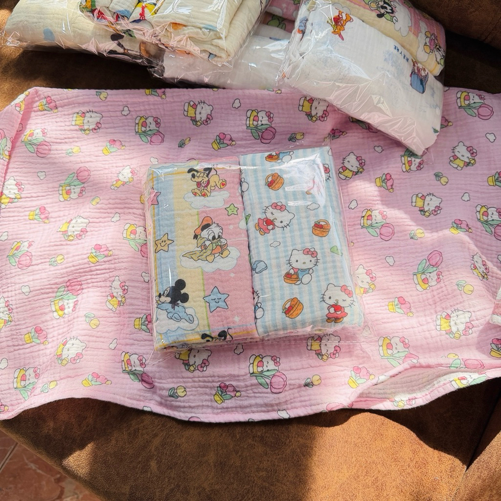 F04ผ้าอ้อม25x25นิ้วผ้าสาลูย่น