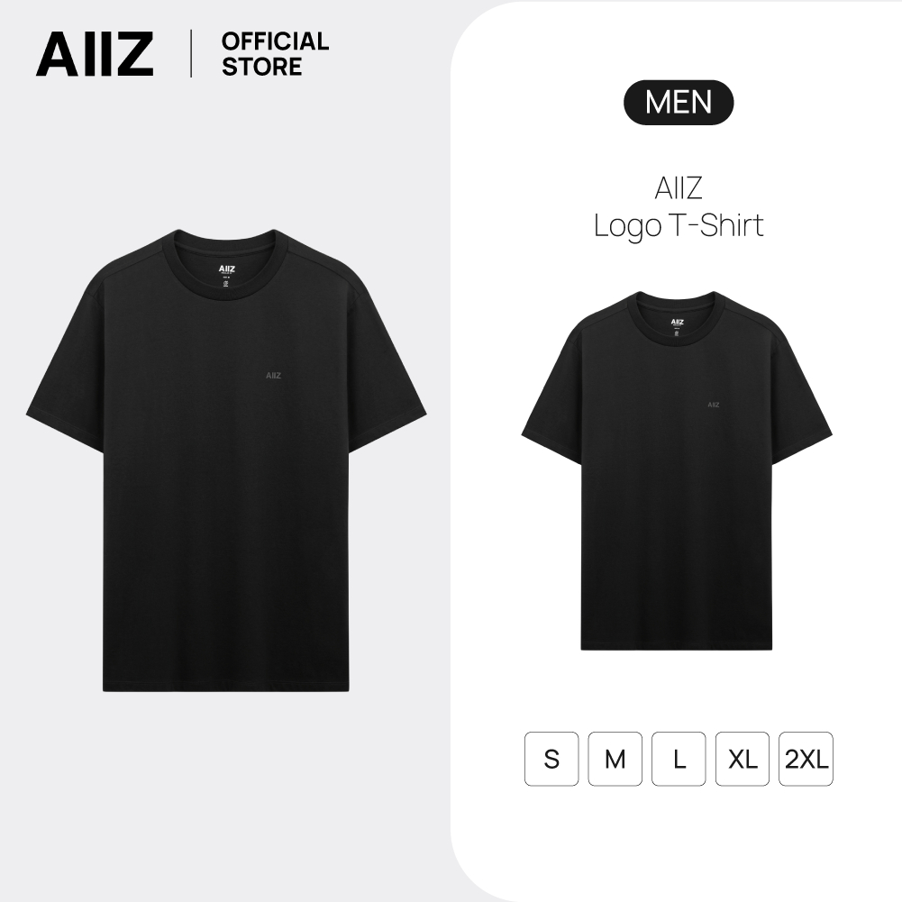 AIIZ เสื้อยืดสีพื้นคอกลม โลโก้ AIIZ AIIZ Men's AIIZ Logo T-Shirt