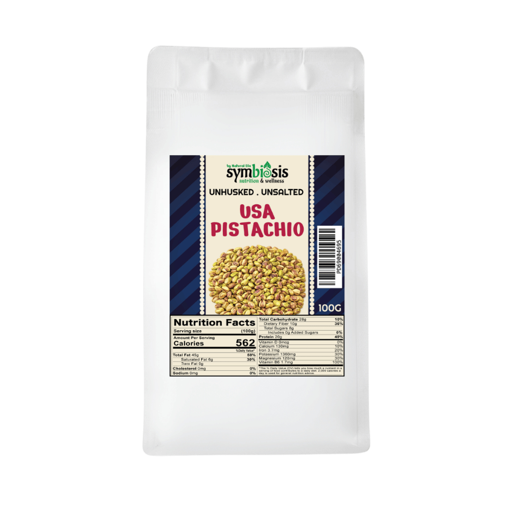 Symbiosis l USA Pistachio - Unhusked & Unsalted l Pistachio Nuts 100g/500g