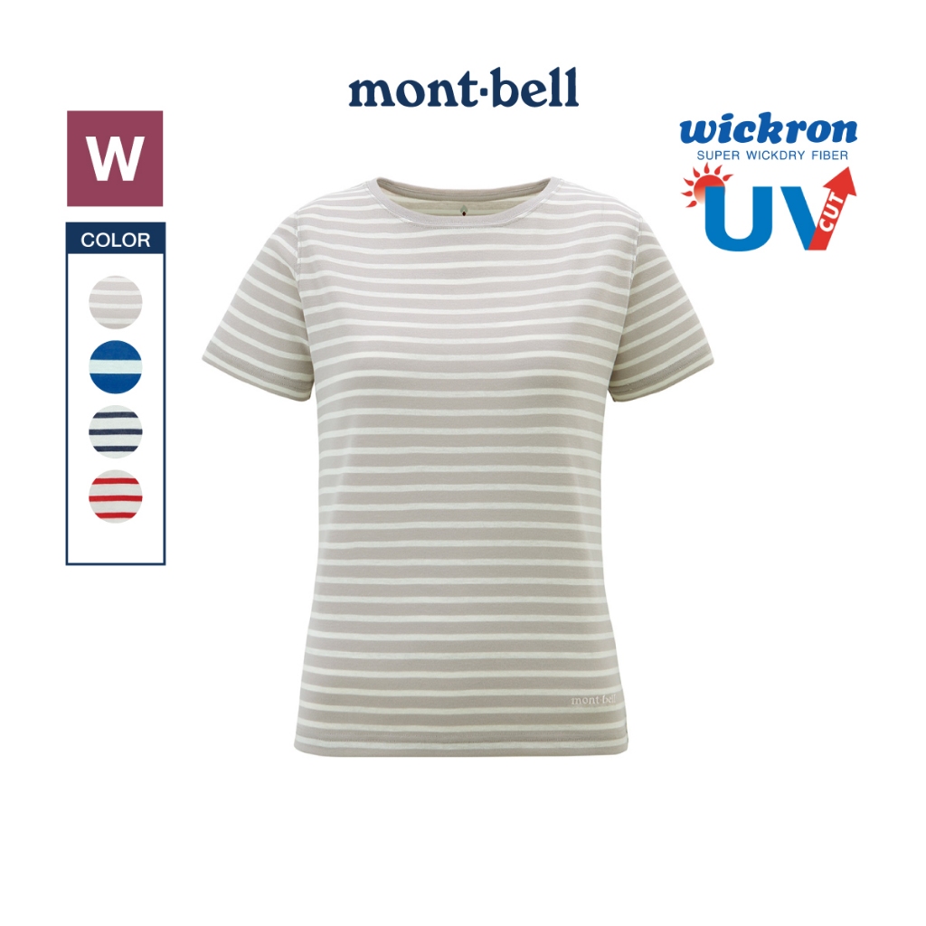 Montbell เสื้อยืดสำหรับผู้หญิง รุ่น 1114543 Wickron Striped T Women's
