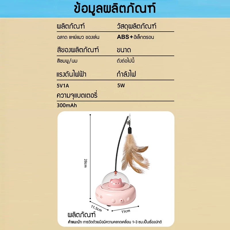 สินค้าขายดี ของเล่นแมวอัตโนมัติ  ซ่อนหา ชาร์จไฟได้ USB แก้เหงา แมวขี้เหงาต้องมี thumbnail 10