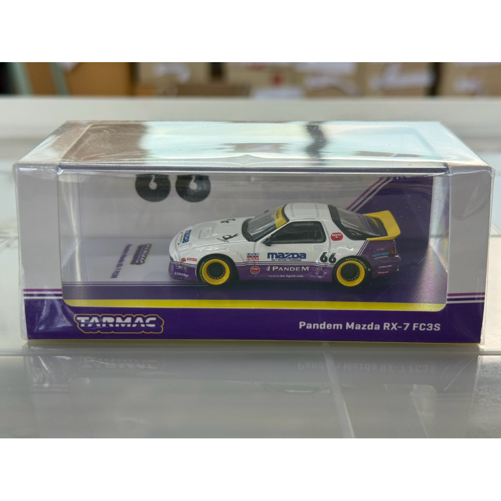 ▫️Pandem Mazda RX7 FC3S White & Purple Scale 1:64 ยี่ห้อ Tarmac Works