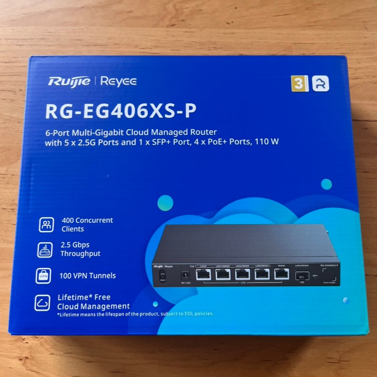 RG-EG406XS -P Ruijie Reyee 5-Port 4PoE+ 2.5G Cloud Managed Router 10G Port ประกันศูนย์ไทย