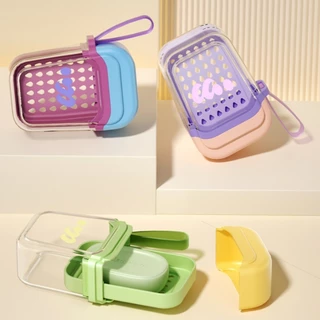 กล่องสบู่ แบบพกพา แก้วล้างปากคู่รัก เดินทางคล่องตัว Soap Box