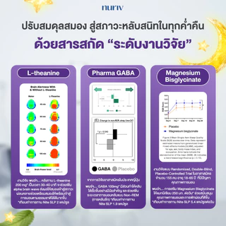 Nuriv Nite SLP นูรีฟ ไนท์ เอสแอลพี (30 Cap) หลับสนิท ปรับสมดุล Pharma GABA กาบา