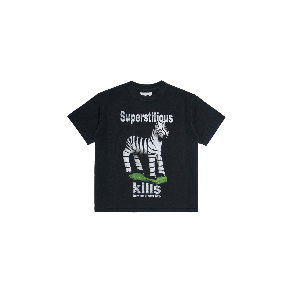 Superstitious Zebra Regular Black Fade / เสื้อยืด ม้าลาย