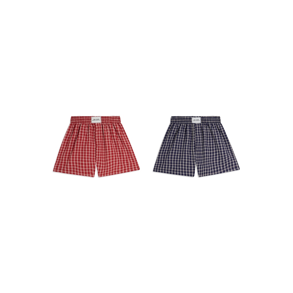 NWL Plaid Boxer Shorts Red Blue / บ็อกเซอร์  สีแดง สีน้ำเงิน