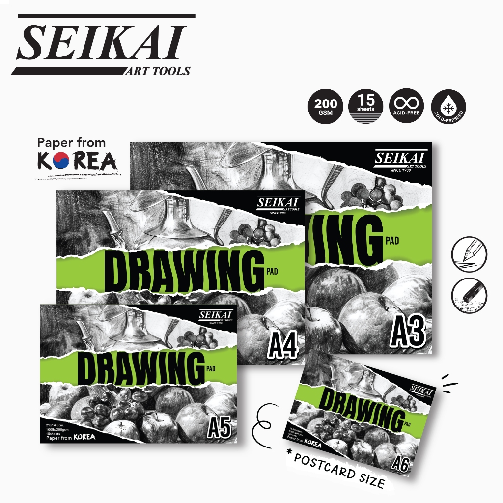 Seikai Drawing Pad A5/A6 200 gsm. I สมุดวาดเขียน