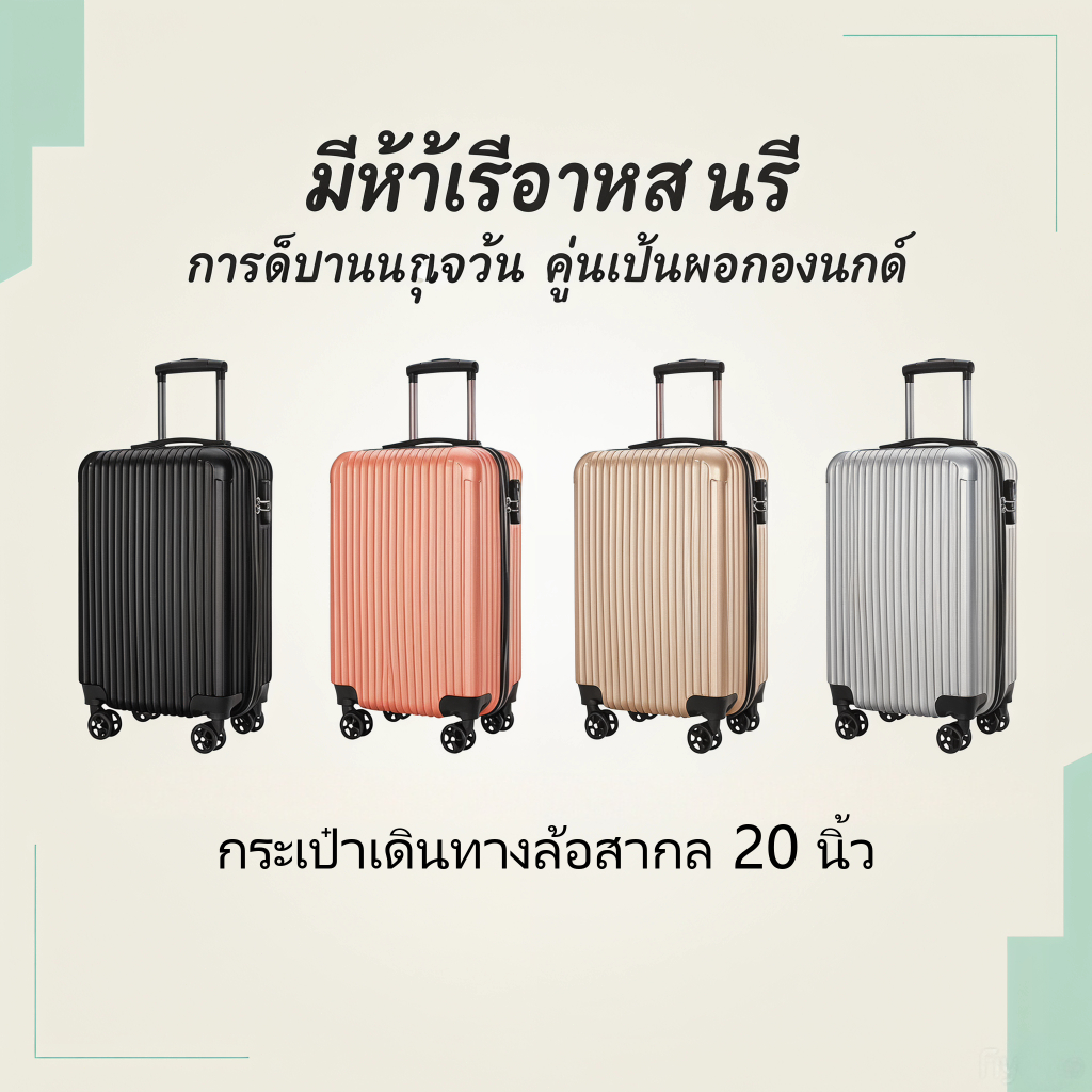 กระเป๋าลาก 20 นิ้ว กระเป๋าถือขึ้นเครื่อง ใหม่ ล้อสากล ความจุสูง กล่องรหัสผ่านกระเป๋าเดินทาง