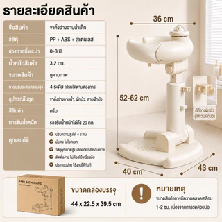 PlayPark ที่ยืนอาบน้ำเด็ก กันลื่น มีที่วางฝักบัว ใช้ 6 เดือน - 4 ปี ปรับความสูงได้ อาบน้ำปลอดภัย