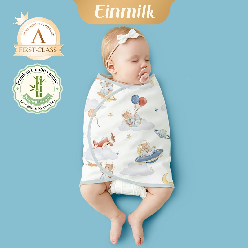 【กล่องของขวัญ】Einmilk ผ้าห่อตัวกันสะดุ้ง ใยไผ่100% ห่อตัว ป้องกันหน้าท้อง  ใช้ง่าย นุ่มสบาย