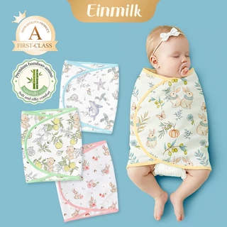 🎁กล่องของขวัญ🎁Einmilk Anti-startle Swaddle Wrap ผ้าห่อเด็ก ผ้าพันตัวเด็ก ผ้าไผ่ 95% ระบายอากาศได้ดี