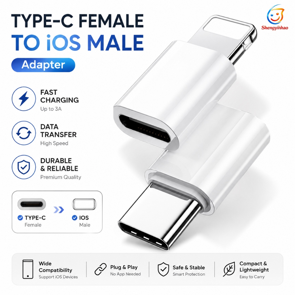 【Fast delivery】อะแดปเตอร์ชายชาร์จเร็วและแฟลช Type C ออกแบบมาสําหรับชาร์จเร็ว IP ตัวแปลง USB C เข้ากันได้กับ L