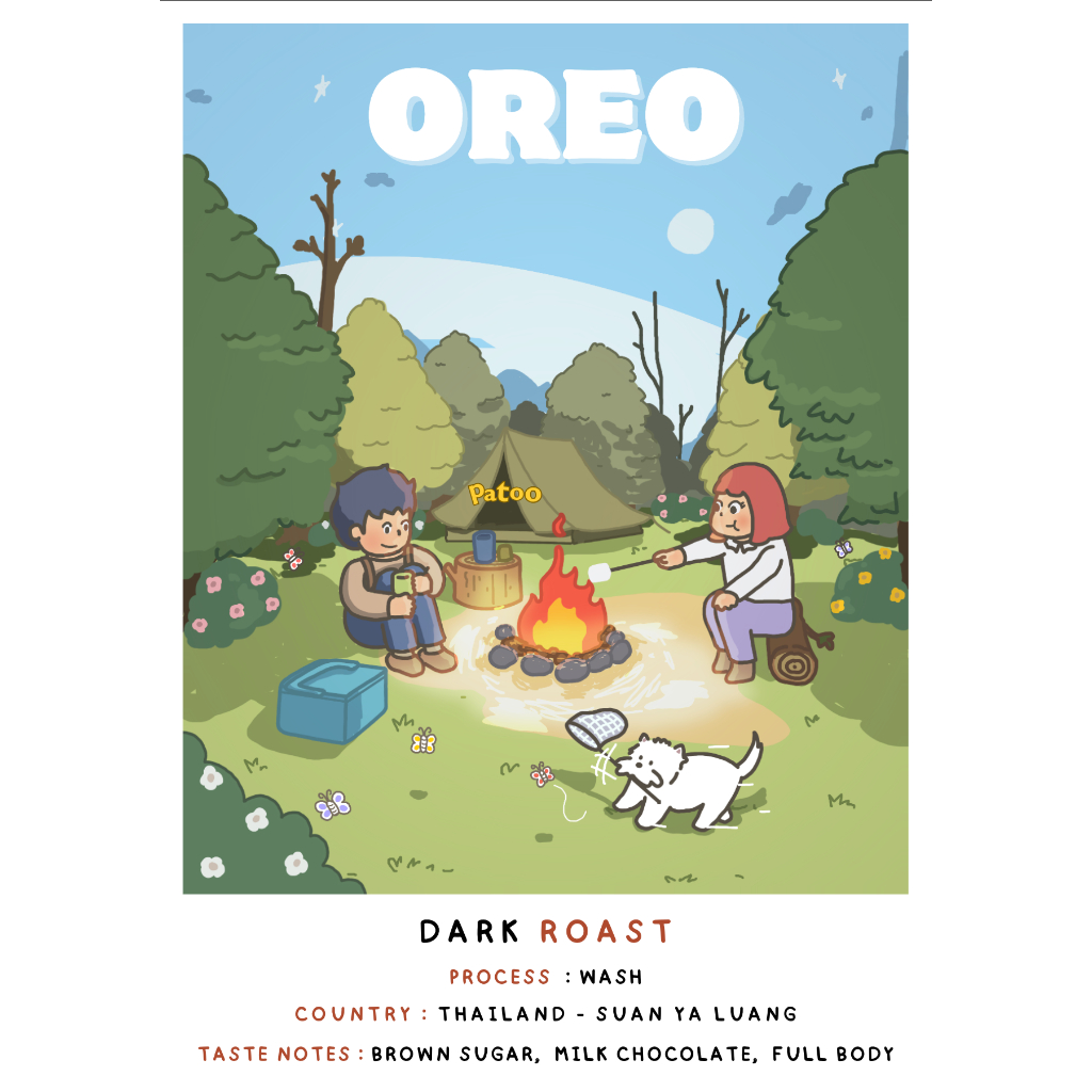 Patoo Coffee เมล็ดกาแฟคั่วเข้ม Oreo Serise | Suan Ya Luang - Th
