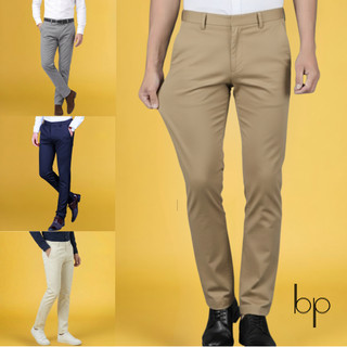 bp กางเกงสแล็ค ทรงกระบอกเล็ก ผ้ายืด เอว28-42* MADE IN THAILAND