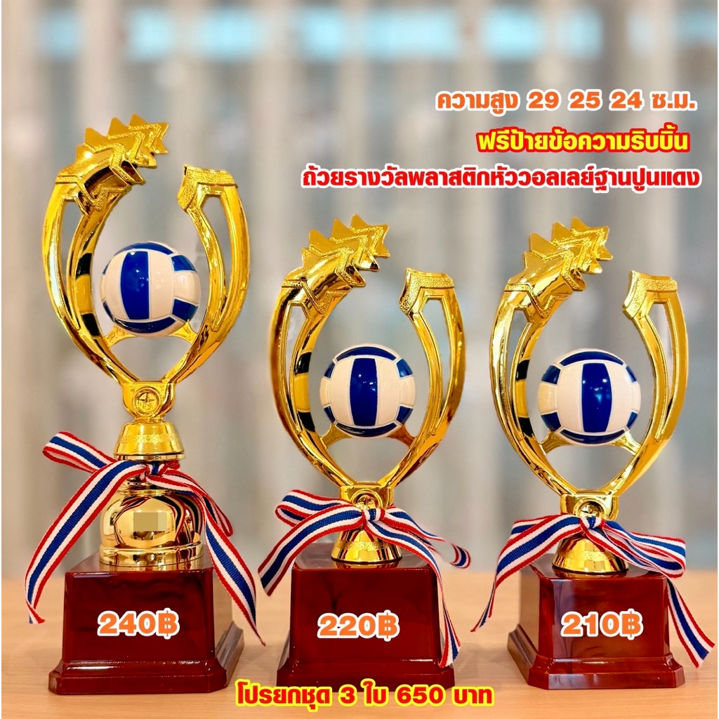 ถ้วยรางวัล วอลเลย์บอล ลูกวอลเลย์ ฐานแดงเลือกขนาดได้033(แจ้งข้อความทางแชทค่ะ)