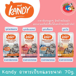 Kandy อาหารเปียกแมว ไม่ใส่เกลือ ทำจากปลาเนื้อขาว ขนาด 70g.