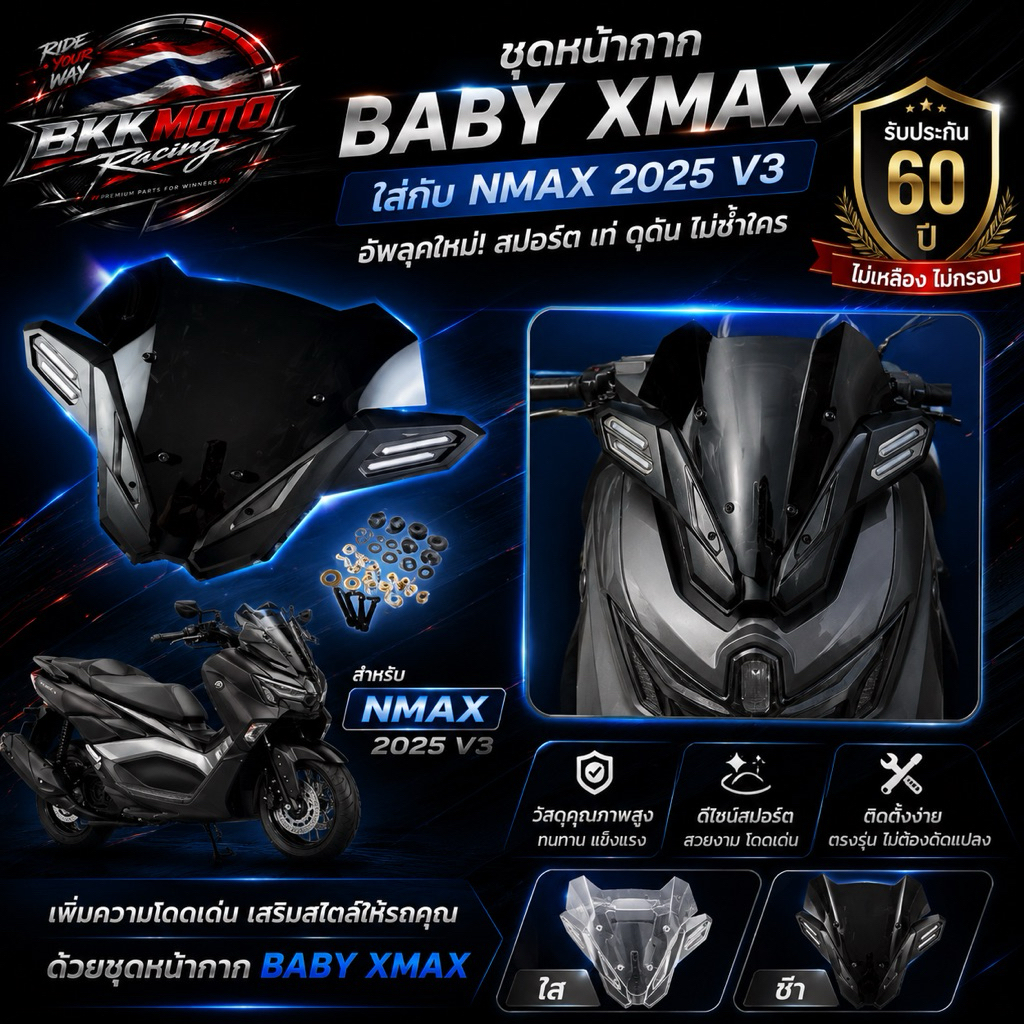 ชุดหน้ากาก BABY XMAX ใส่กับ NMAX 2025 v3