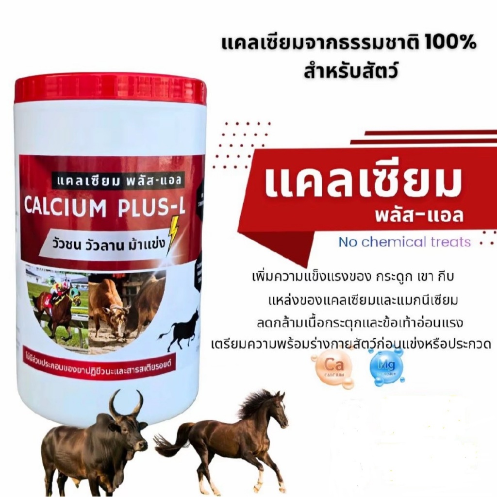 แคลเซี่ยม พลัส-แอล แคลเซียมจากธรรมชาติ 100% สำหรับสัตว์เลี้ยง ขนาด 1 กก.