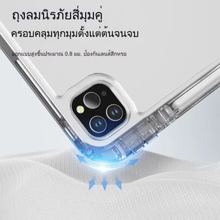 เคสไอแพด gen10 gen11 case ipad Pro11 gen7/8/9 10.2'' ฝาหลังโปร่งใสทั้งตัว รองรับการพับหลายแบบ