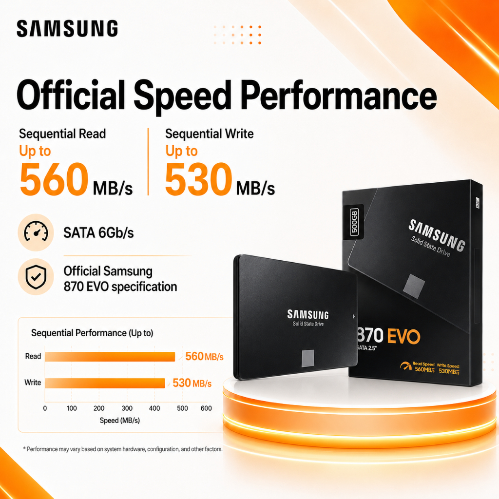 เอสดีดี 500GB 1TB 2TB 870EVO SSD Solid state drives 6.0Gb/s Internal hard drive SATA3 2.5' ของแท้ รับประกัน3 ปี/ฮาร์ดดิ