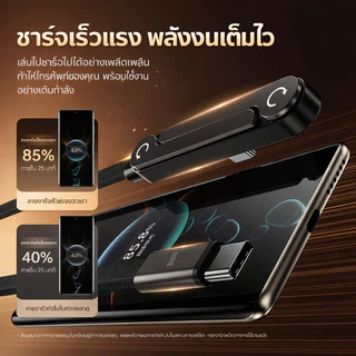 สายชาร์ต Type C 240W สายชาร์จเร็วพิเศษ สายชาร์ต usb มีขาตั้งมือถือพับได้ สายถักหัวงอ ไม่หักง่าย สำหรับแท็บเล็ต