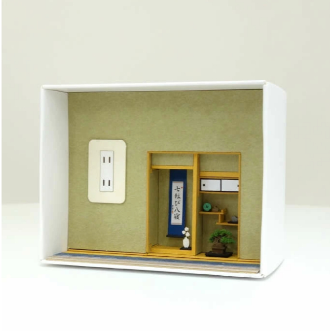 Sankei MP10-05 Kobito Tokonoma Mozu Miniatuart Paper Craft Kit Non-Scale