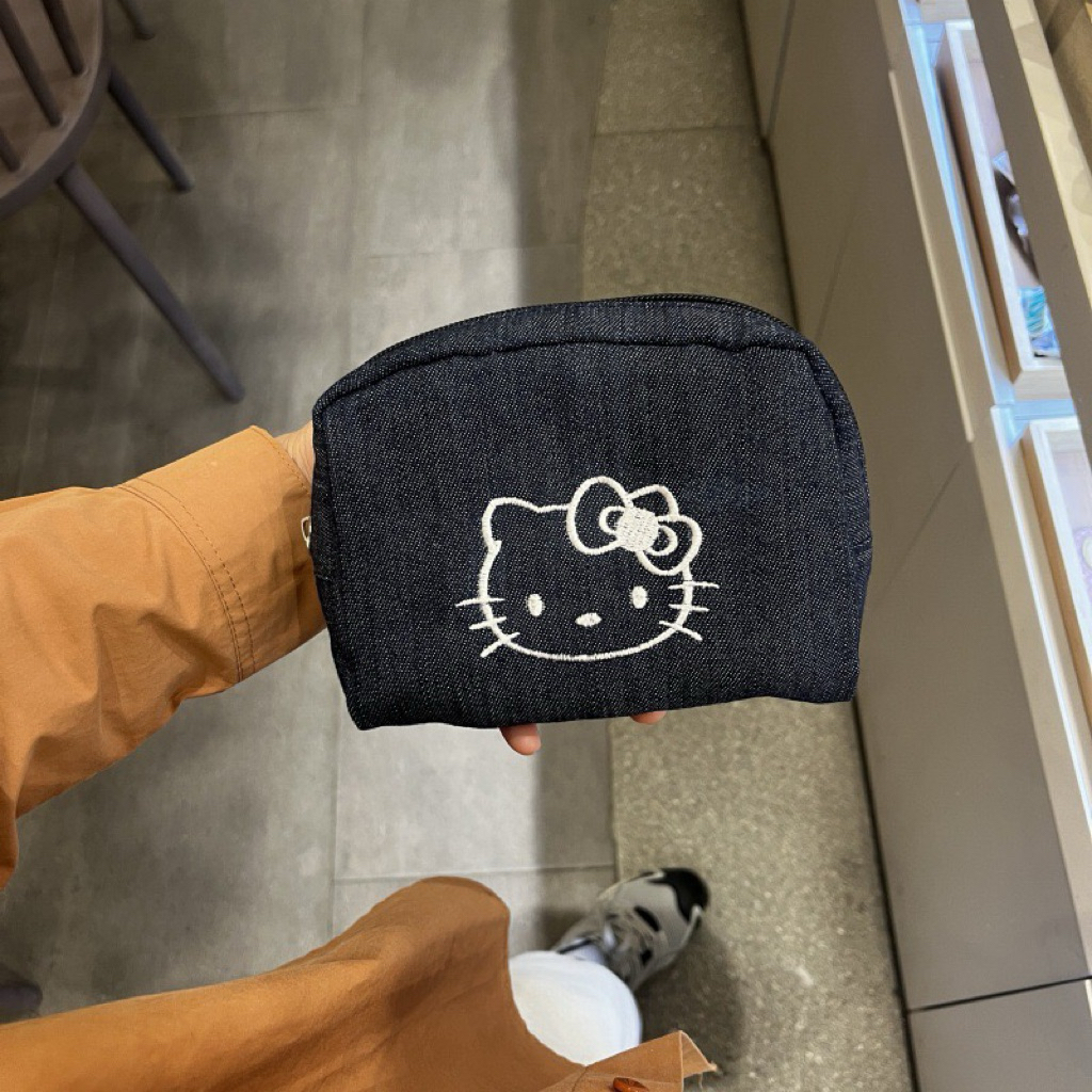 สินค้าพร้อมส่ง กระเป๋ายีนส์ล้วน Hello Kitty สไตล์เกาหลี รูปที่ 5