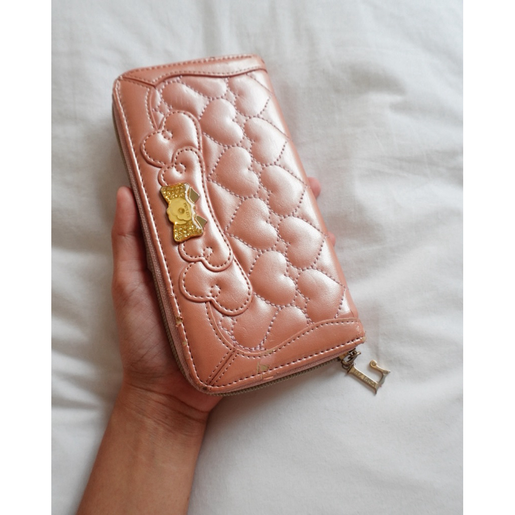Liz Lisa Pink Quilted Heart Long Wallet กระเป๋าใบยาว
